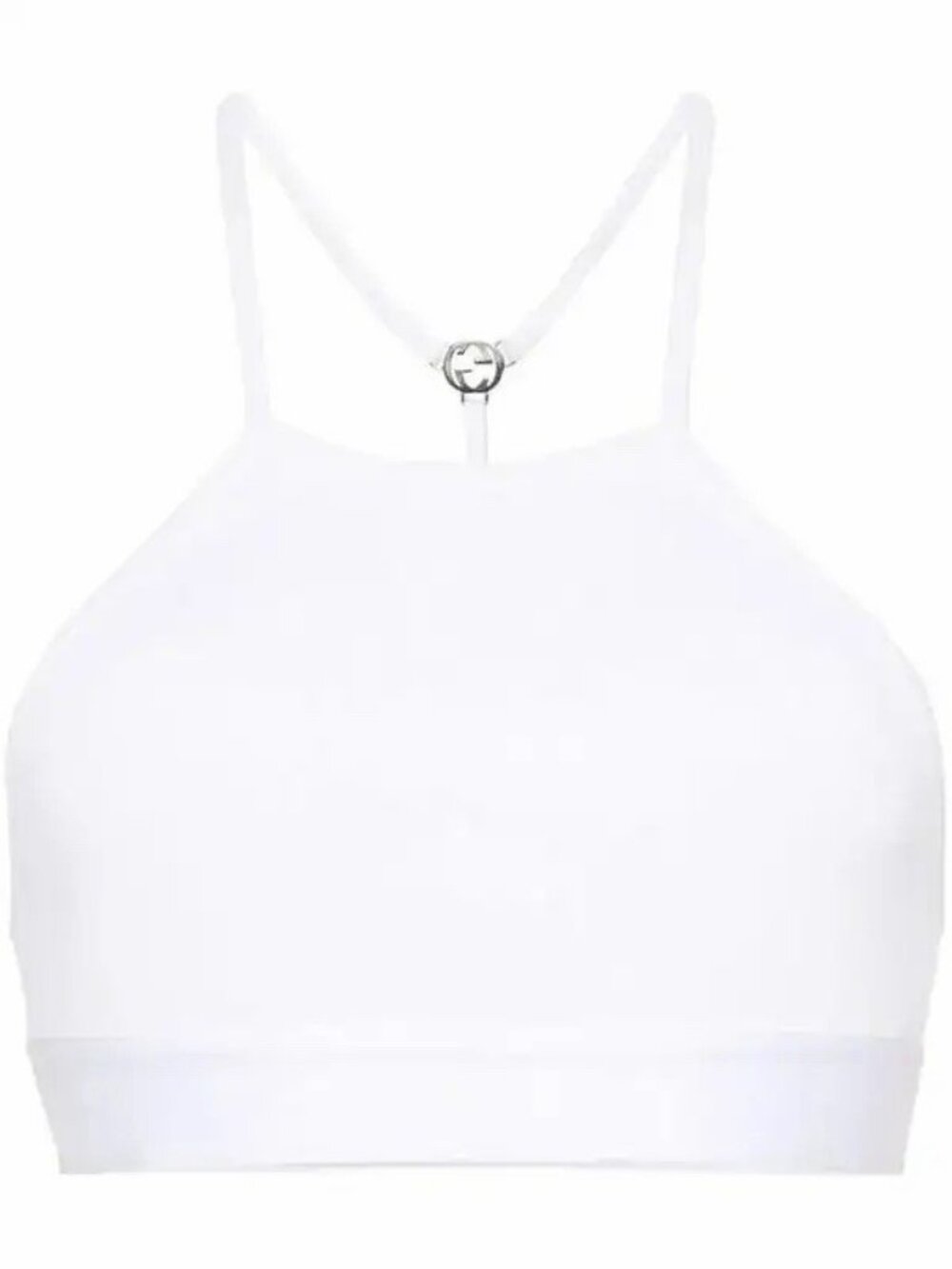 NWT GUCCI WOMEN'S RIBBED KNIT TANK TOP with LOGO in WHITE SIZE XXL